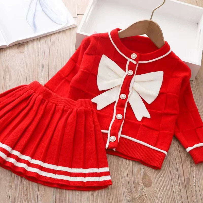 Conjunto Infantil Feminino Botões de Pérola Lacinho