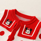 Macacão Infantil Tricô Minnie Bolinhas