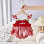 Body Infantil Xadrez Cerejinhas