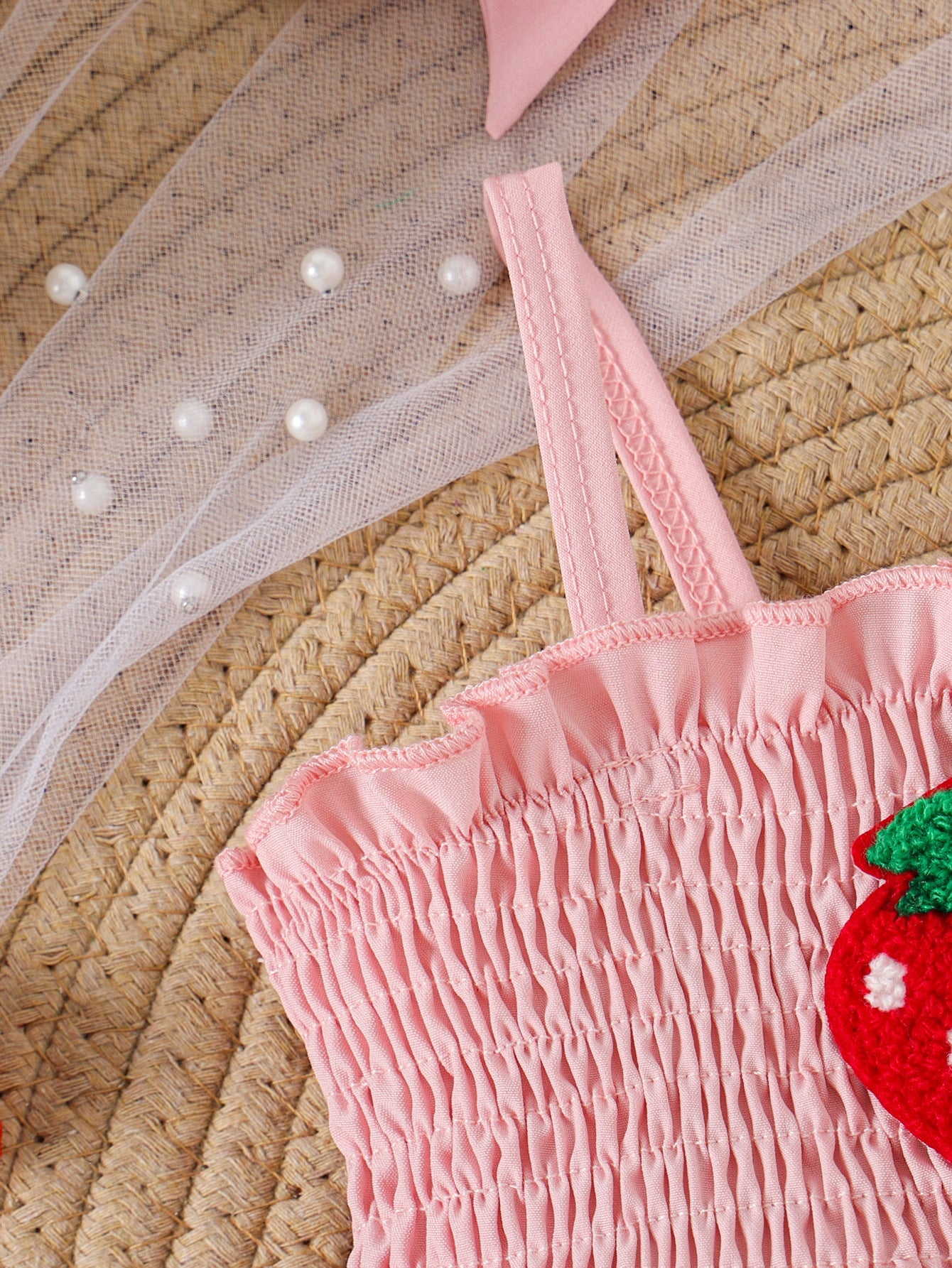 Vestido Infantil Tule Moranguinhos