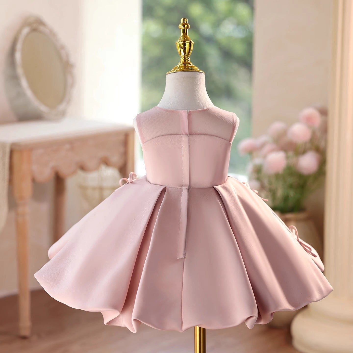 Vestido Infantil Rosa Lacinhos