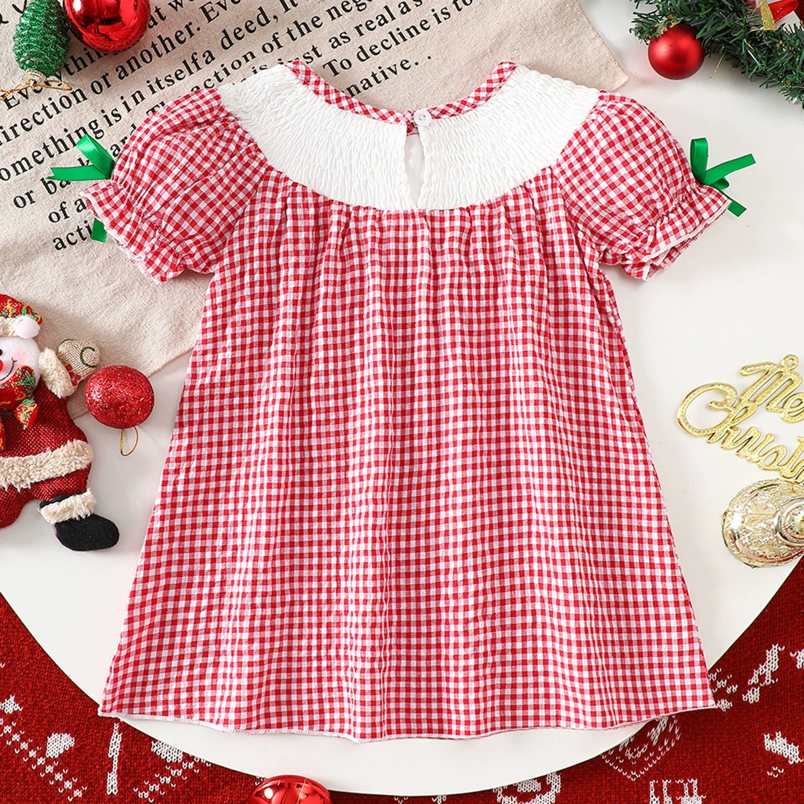 Vestido Infantil Xadrez Natal