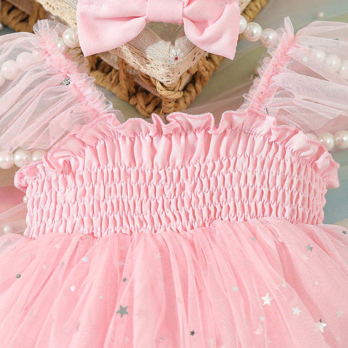 Vestido Infantil Tule  Estrelinhas