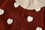 Conjunto de Tricô Feminino Corações Golinha