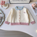 Cardigan Infantil de Tricô Arco íris