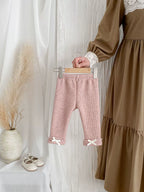 Calça Infantil Feminina Forrada Lacinhos