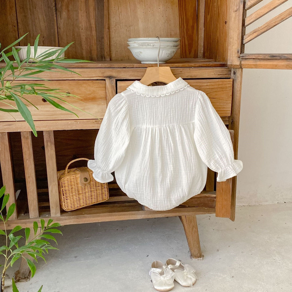 Body Infantil Feminino Branco Botões
