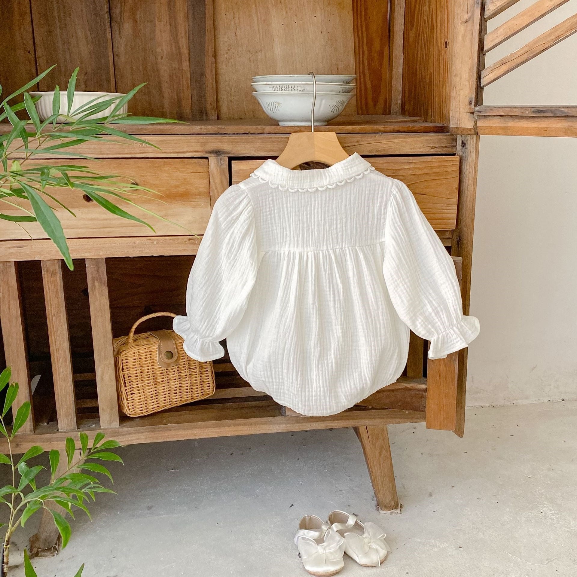 Body Infantil Feminino Branco Botões
