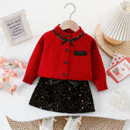 Conjunto Infantil Tricô e Brilhos