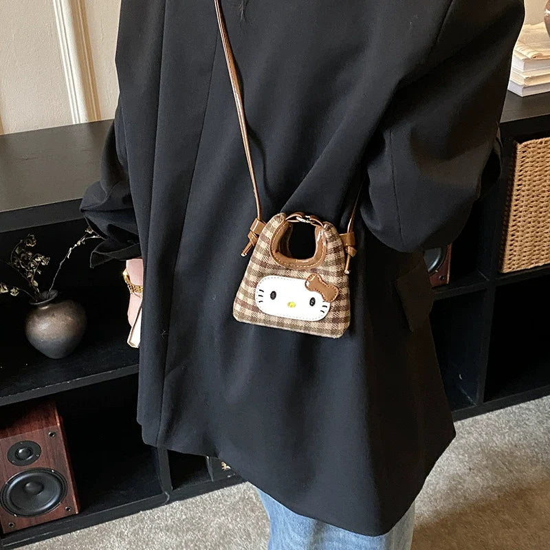 Bolsa Infantil Xadrez Gatinha