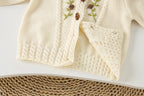 Conjunto Infantil Feminino Tricô Florzinhas