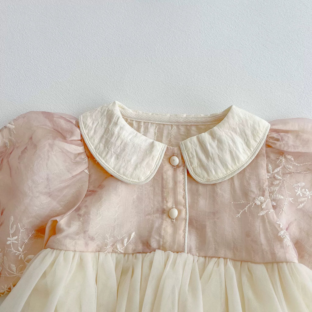 Body Infantil Floral Tule