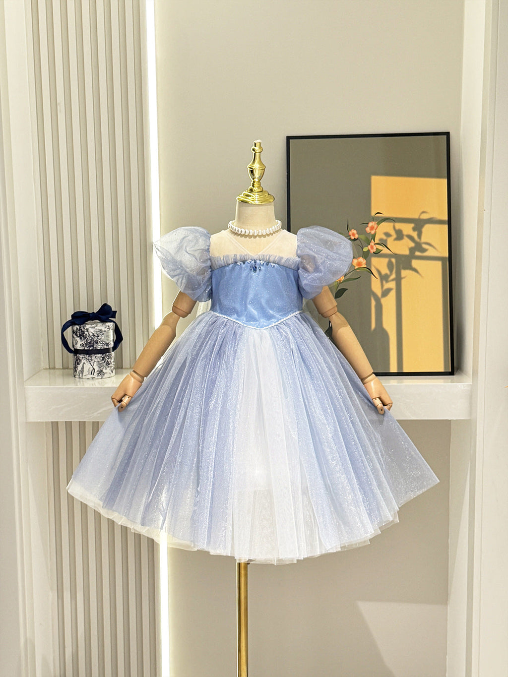 Vestido Infantil Azul de Princesa