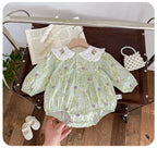Body Infantil Verde Floral