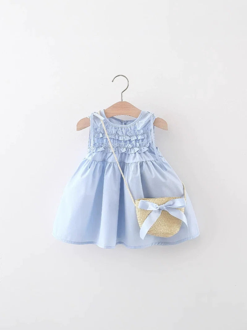 Vestido Infantil Verão Azul