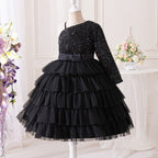 Vestido Infantil Preto Paetê