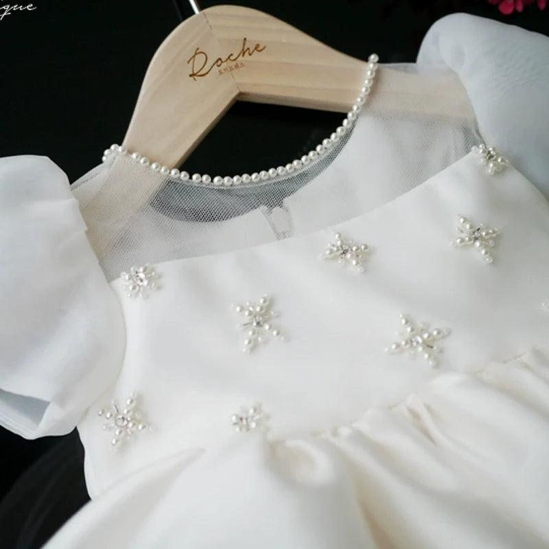 Vestido de Festa Branco Pérolas