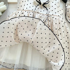 Vestido Infantil Poá Lacinho