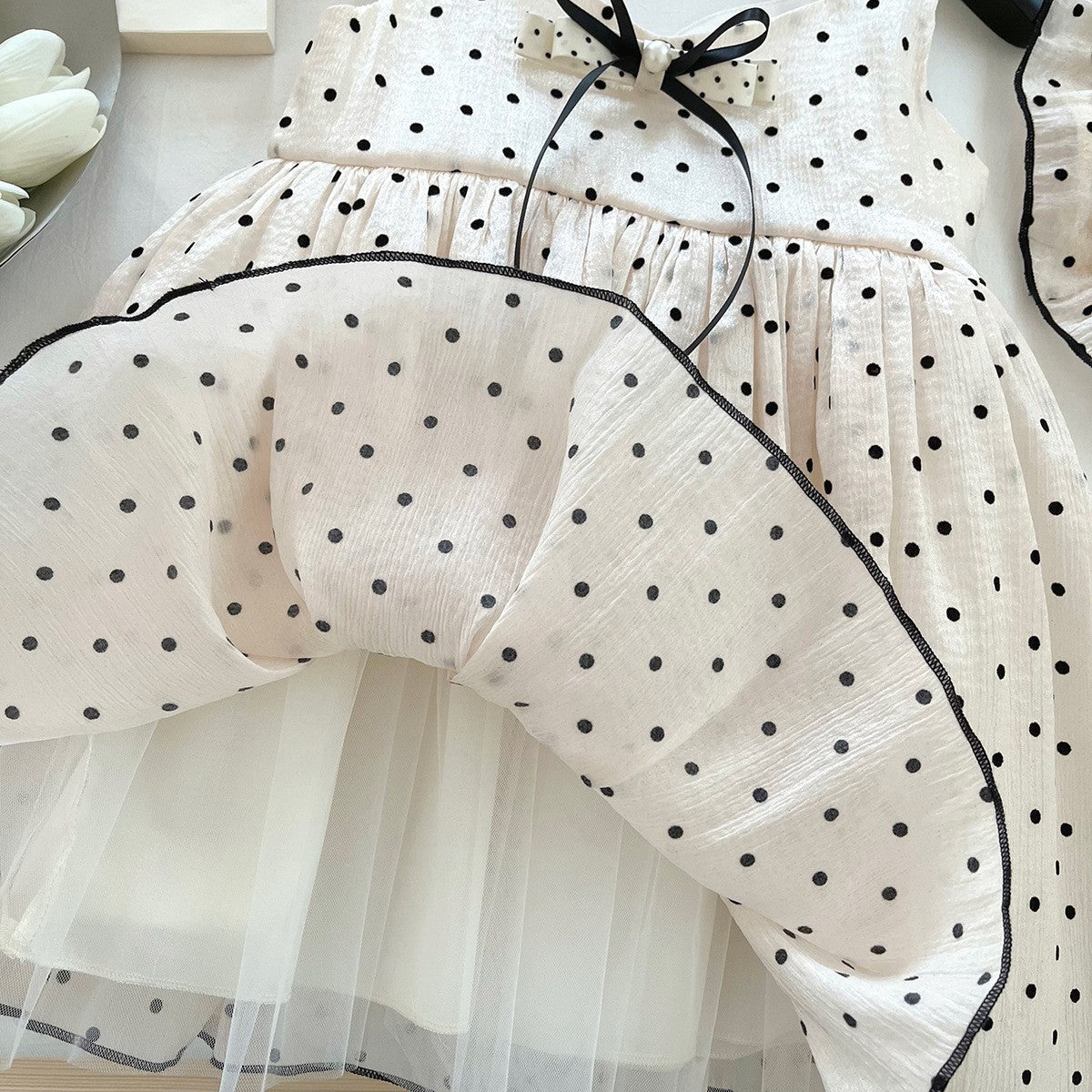 Vestido Infantil Poá Lacinho