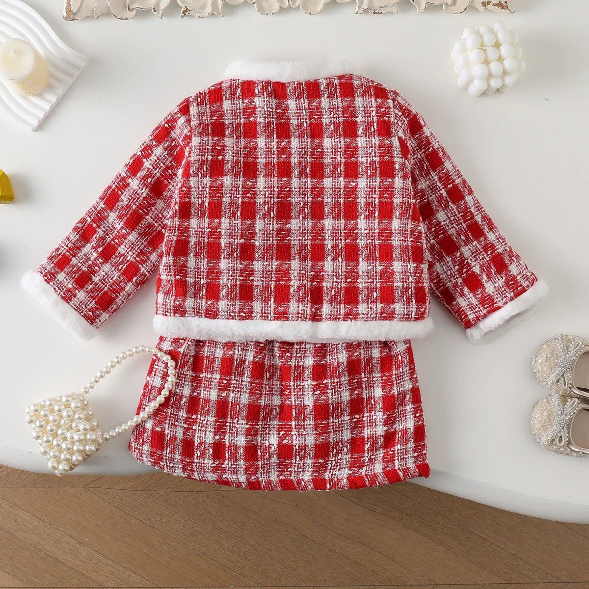 Conjunto Infantil Feminino Botões e Pelinhos