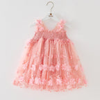 Vestido de Tule Com Flores e Asinha