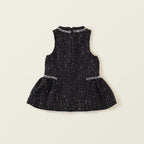 Vestido Infantil Preto Brilhante