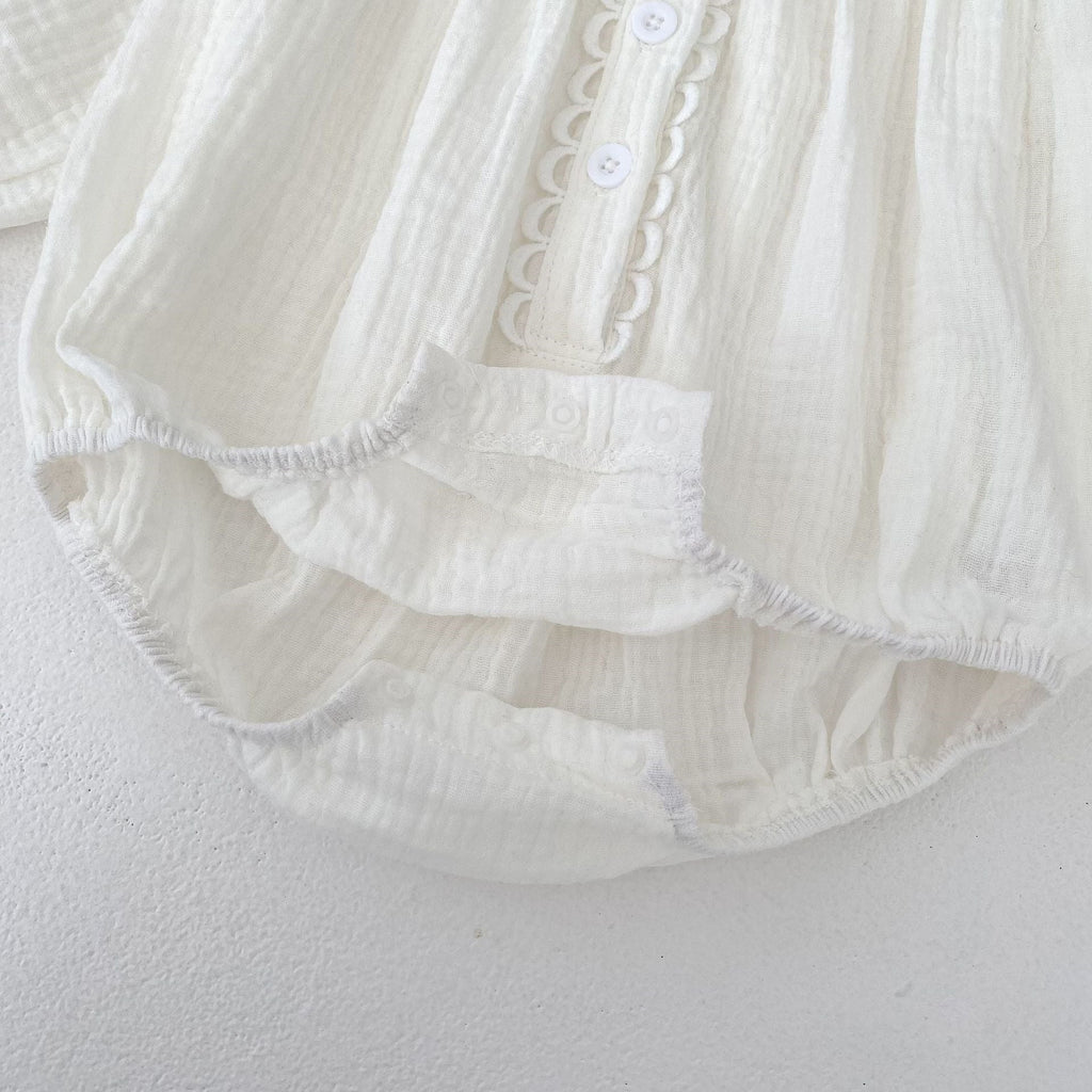 Body Infantil Feminino Branco Botões