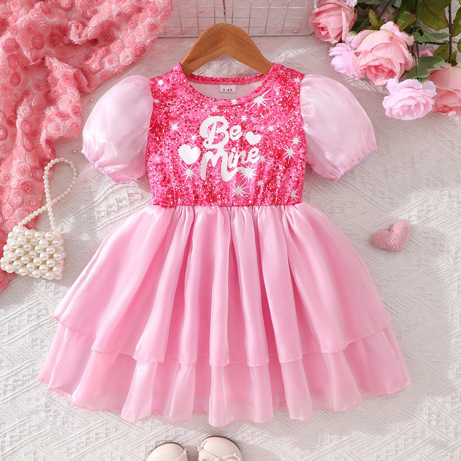Vestido Infantil Pink Brilhante