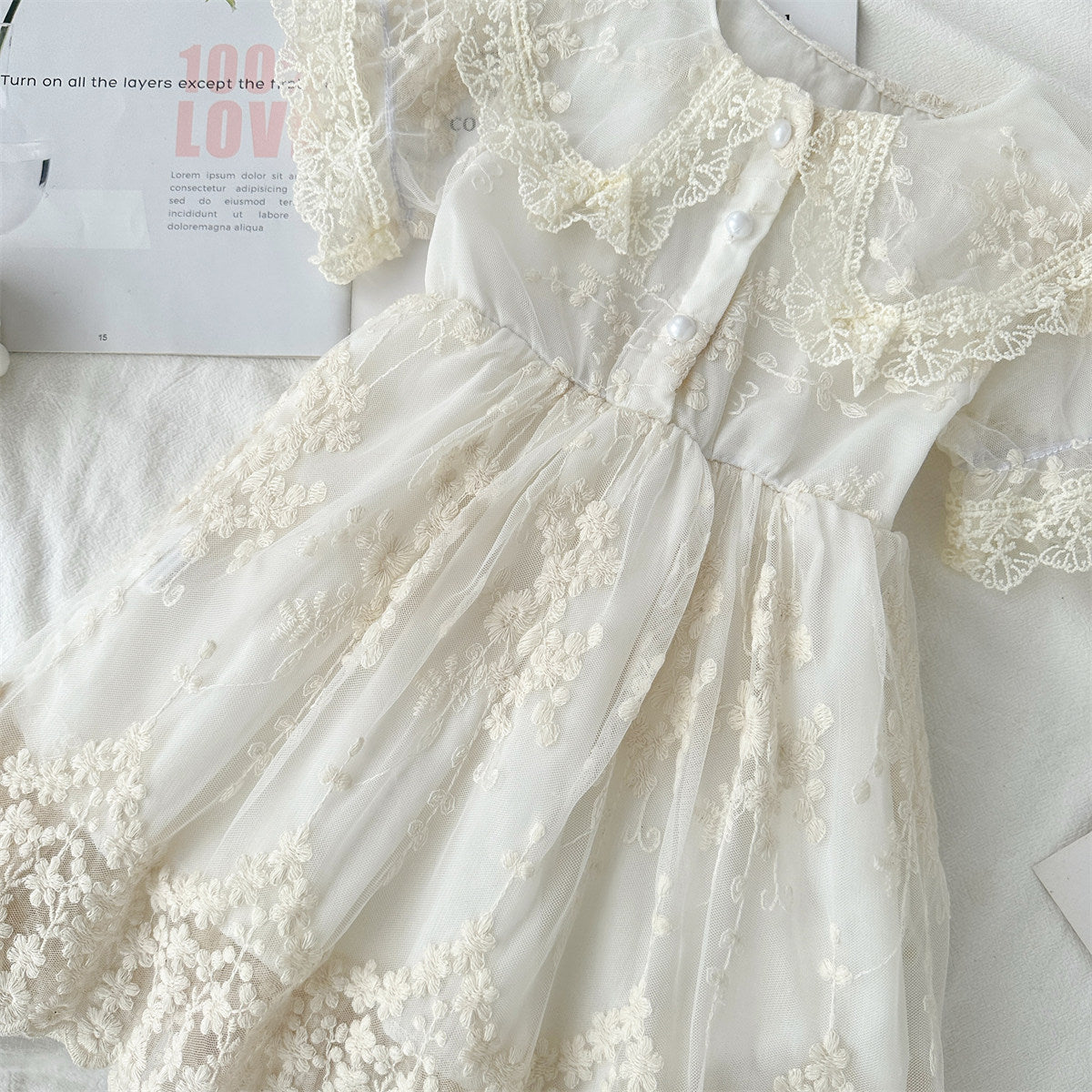 Vestido Infantil Rendado Floral