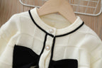 Conjunto Infantil Feminino Botões de Pérola Lacinho