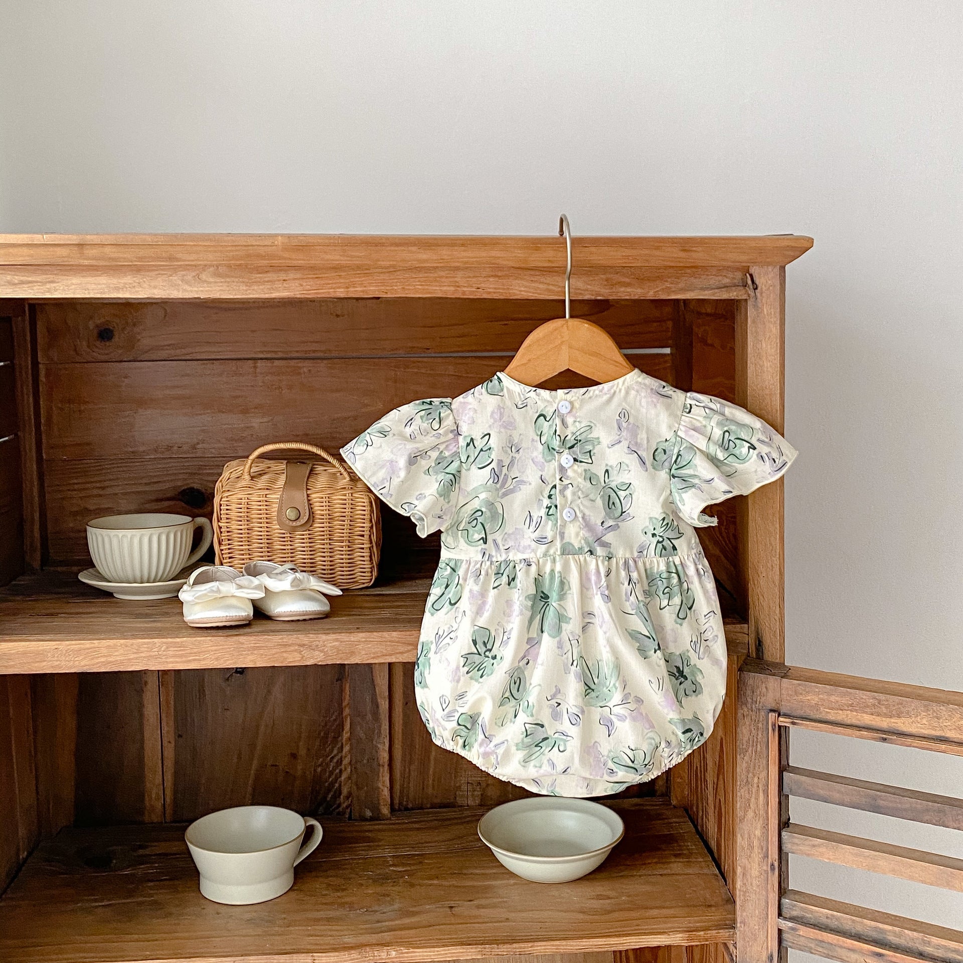 Body Infantil Feminino Floral Lacinho