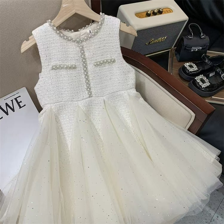 Conjunto Infantil Feminino Pérolas e Tule
