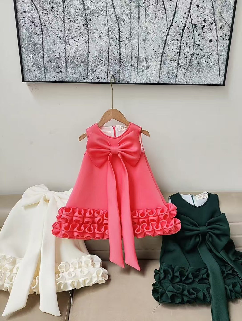Vestido Infantil Barra Babados e Laço