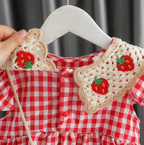 Vestido Infantil Xadrez Moranguinhos