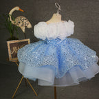 Vestido Infantil Flores Brilhantes