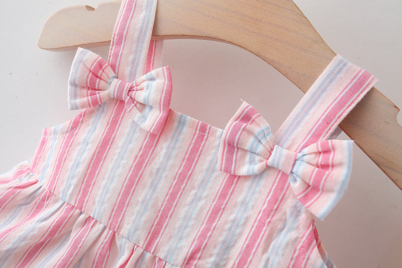 Vestido Infantil Lístras Lacinhos + Chapéu