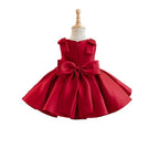 Vestido Infantil de Festa Vermelho Pérolas