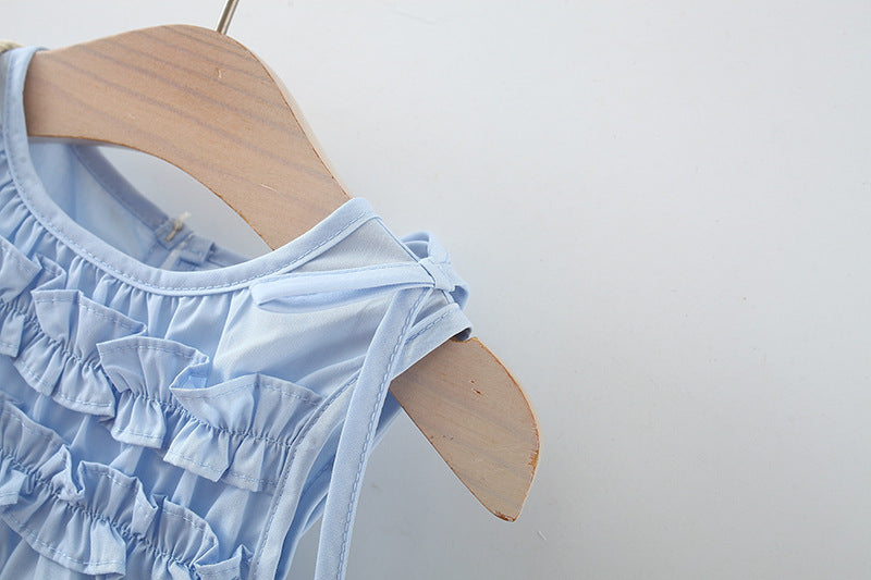 Vestido Infantil Verão Azul
