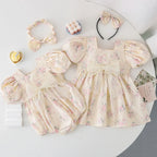 Body/ Vestido Infantil Flores Lacinho