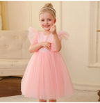 Vestido Infantil de Tule Manguinha Voadora