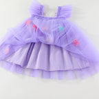 Vestido Infantil de Tule com Asas e Flores
