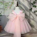 Vestido de Festa Rosa com Florzinhas