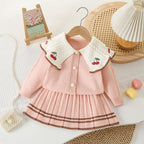 Conjunto Infantil Tricô Cerejinhas