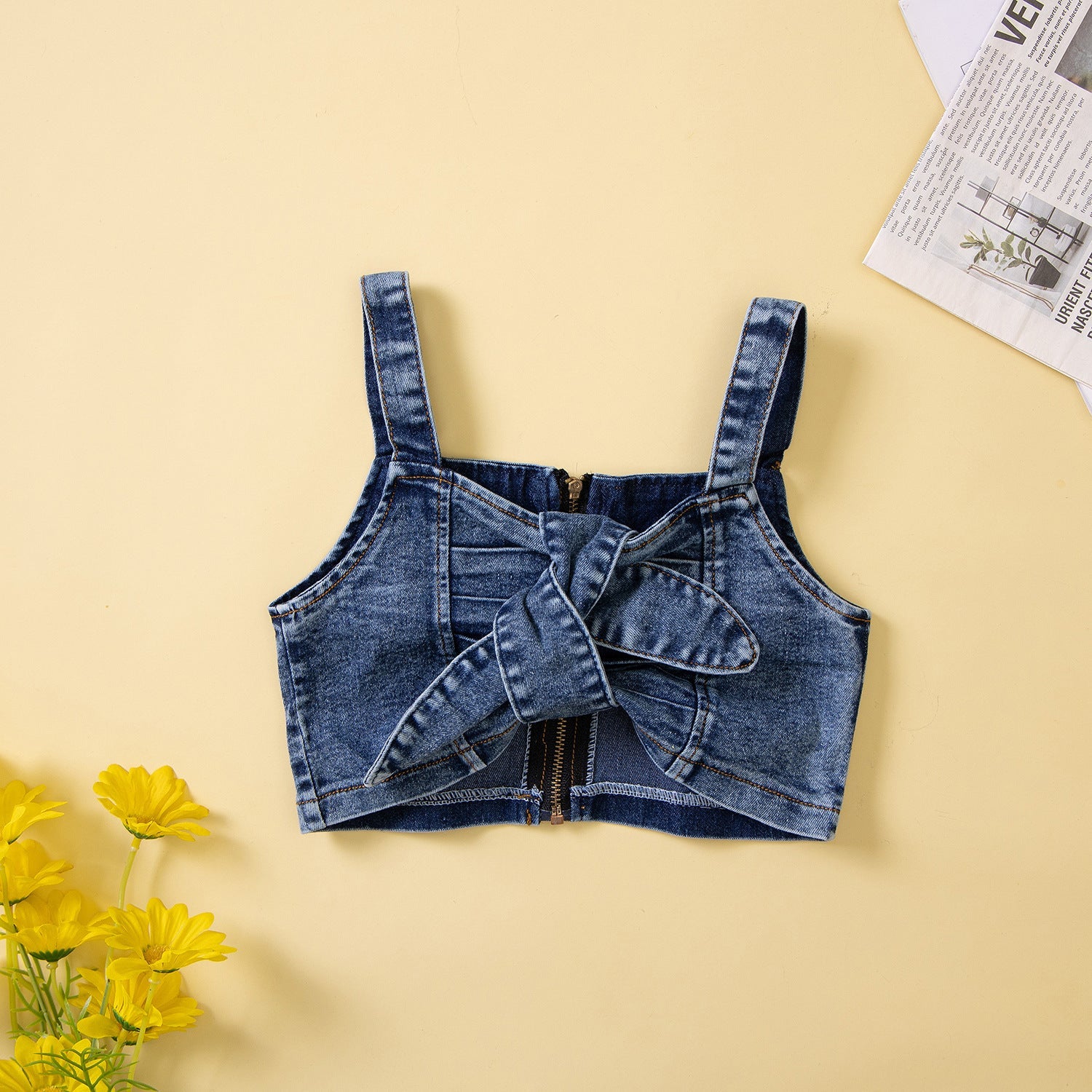 Conjunto Infantil Feminino Jeans Lacinho