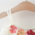 Vestido Infantil com Flores + Chapéu