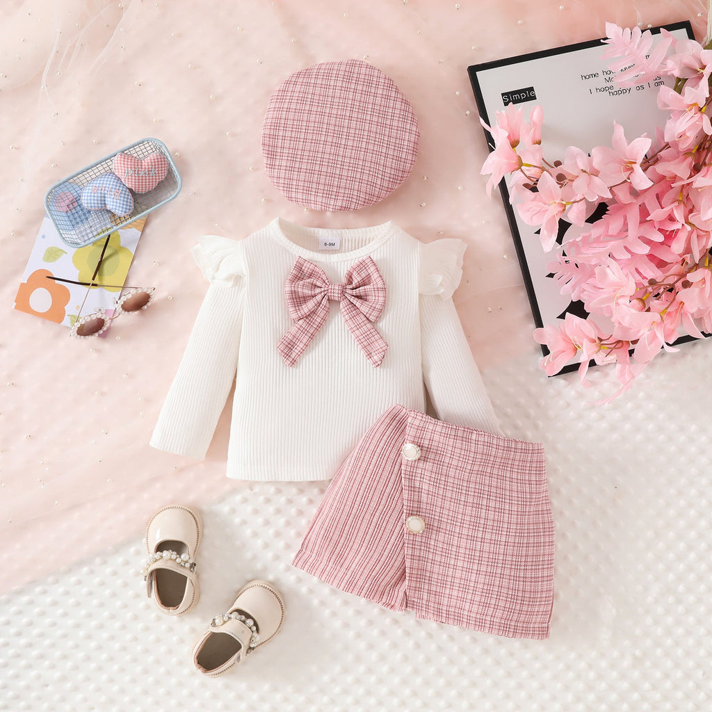 Conjunto Infantil Feminino Tweed Lacinho