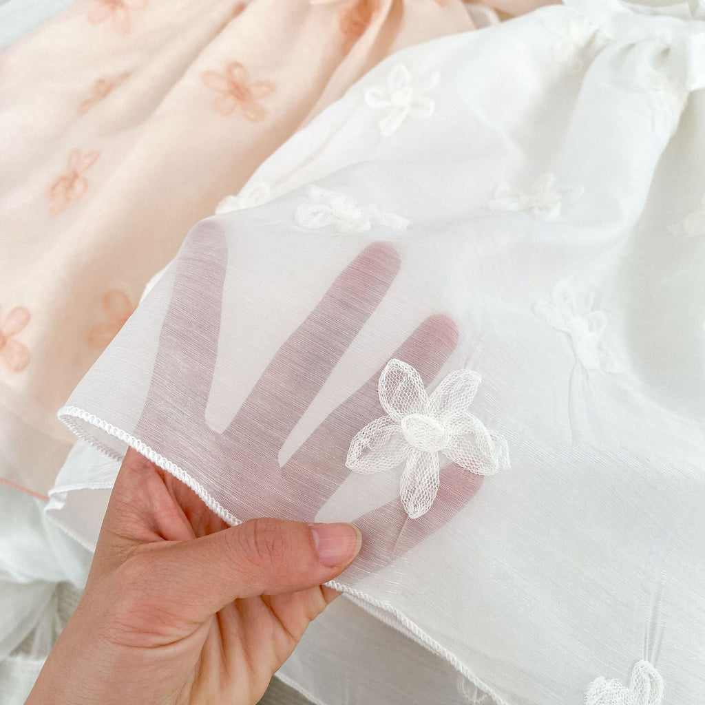 Vestido Infantil de Tule Florzinhas