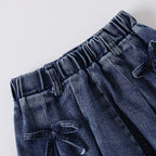 Conjunto Infantil Jeans Florzinha Lacinhos