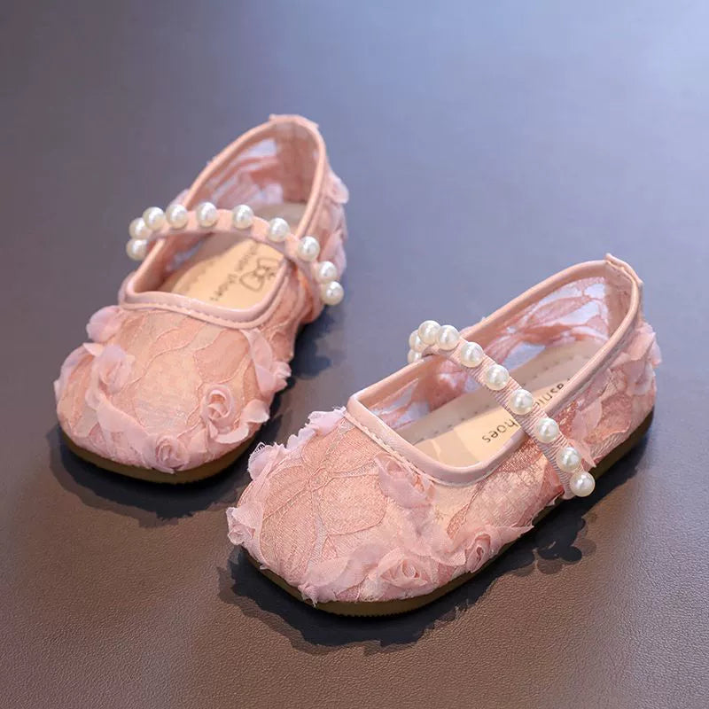 Sapato Infantil Flores e Pérolas