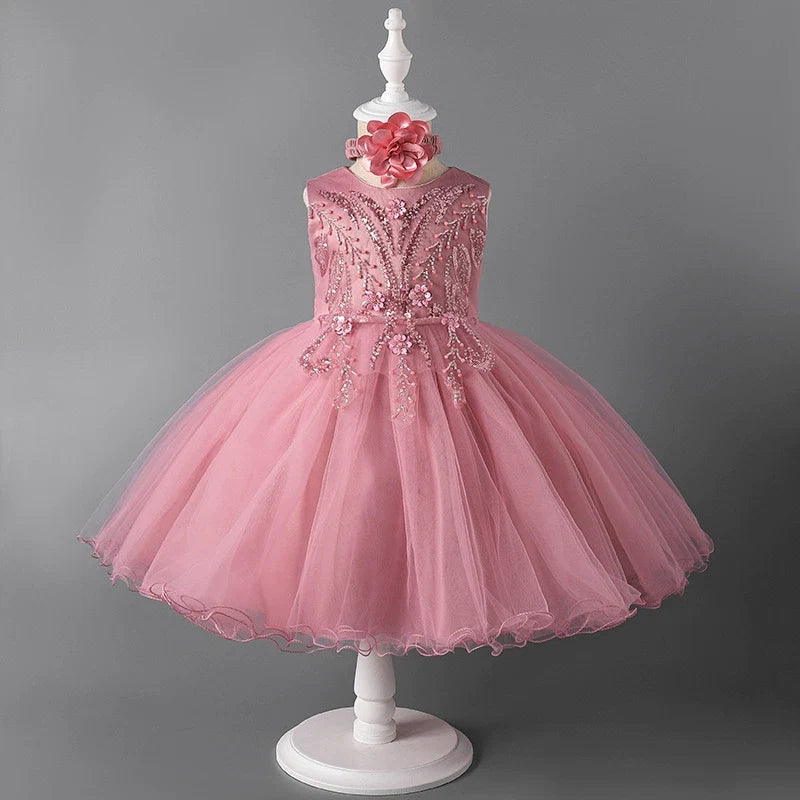 Vestido Infantil Flores Brilhantes